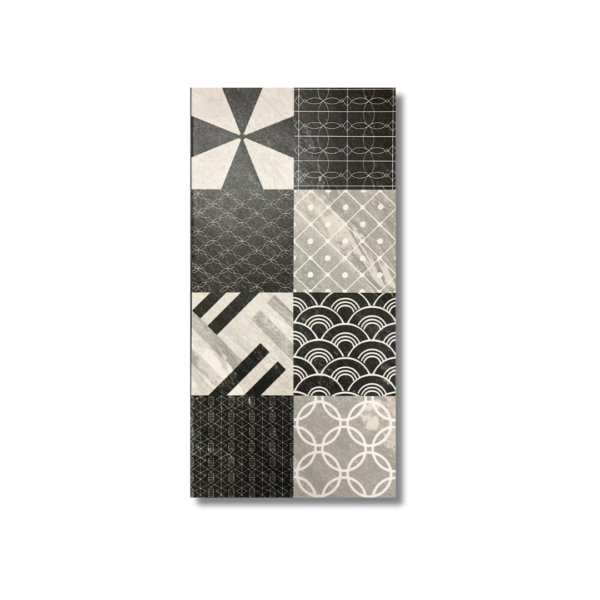 Malia Charcoal Pattern Matt Floor Tile 300x600mm