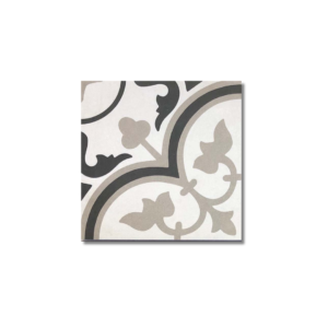 Reverie Black, White and Taupe Encaustic Patterned Floor Tile 200x200mm