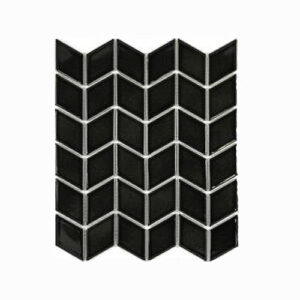 Rhombus Black Gloss Mosaic Feature Tile 305x266mm