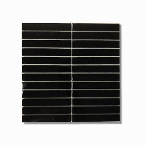 Kit Kat Black Gloss Mosaic Feature Tile 22x145mm