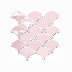 Fish Scale Pastel Pink Feature Tile 259x273mm Sheet