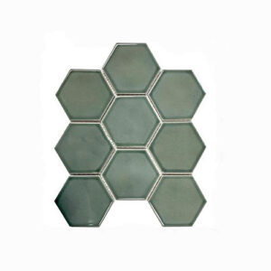 Hexagon Water Green Wall Feature Tile 256x295mm