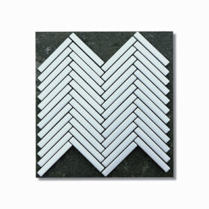 White Matt Herringbone Kit Kat Feature Tile 266x238mm