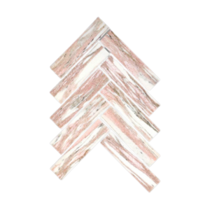 Artemis Norwegian Pink Herringbone Mosaic Tile 35x150mm