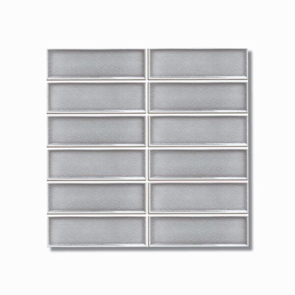 Frames Grey Gloss Crackle Wall Tile 47x147mm