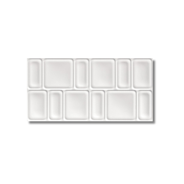 Winter Rectangle Mix White Rectified Wall Tile 300x600mm