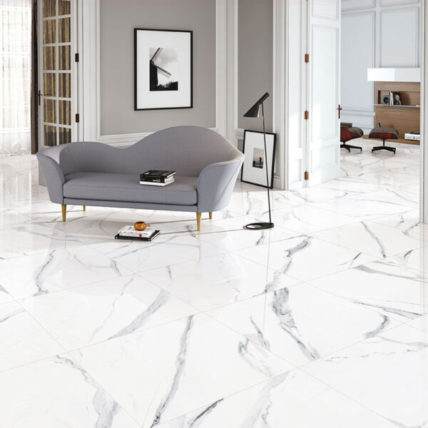 Calacatta Polished Rectified Floor Tile 600x600mm - Why Not Tiles