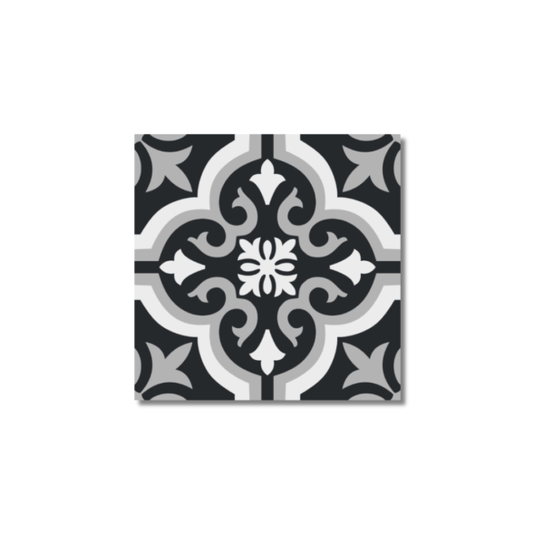 Picasso Star Grey Matt Encaustic Patterned Floor Tile 200x200mm
