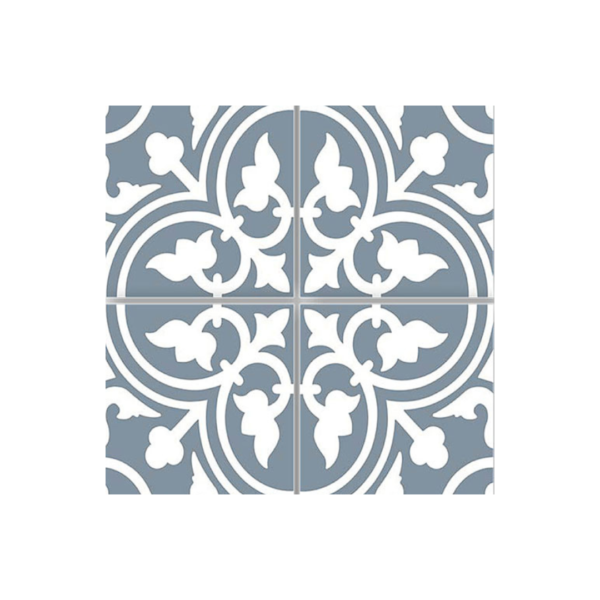 Picasso Shadow Baby Blue Encaustic Patterned Floor Tile 200x200mm
