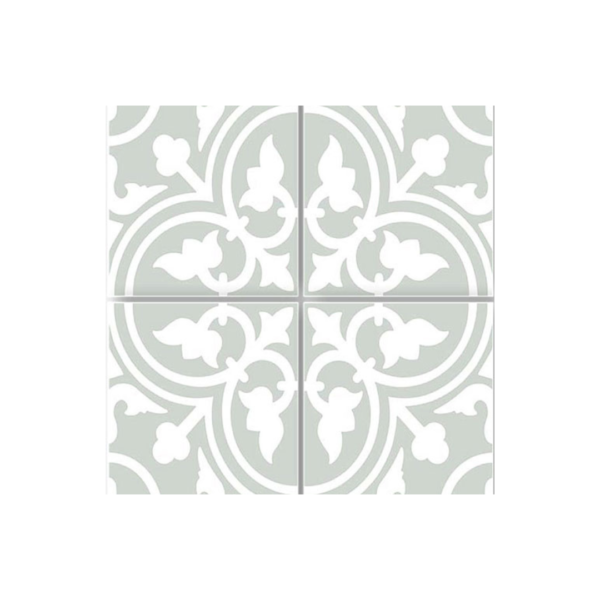 Picasso Shadow Pale Green Encaustic Patterned Floor Tile 200x200mm
