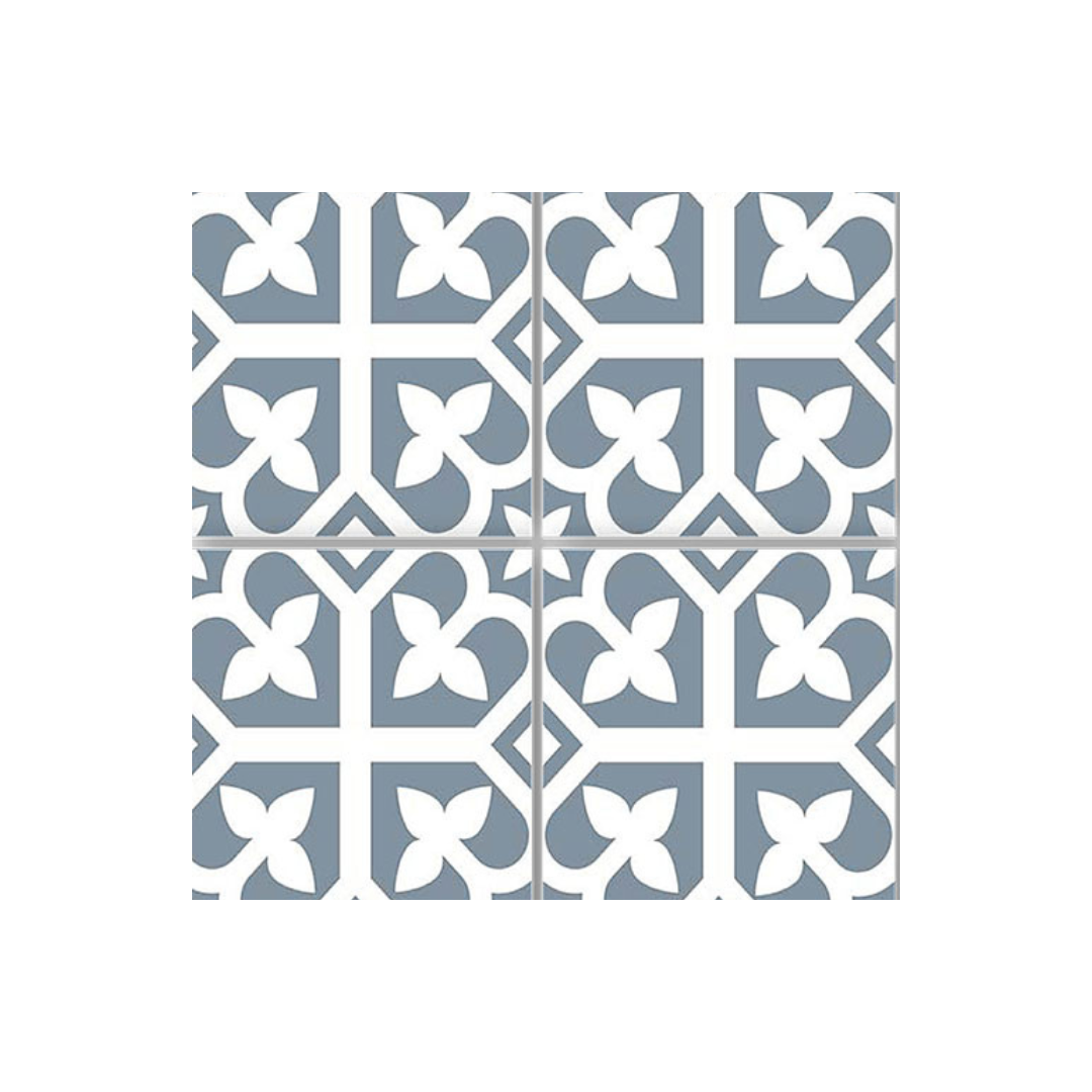 Picasso Bloom Baby Blue Encaustic Patterned Floor Tile 200x200mm - Why ...