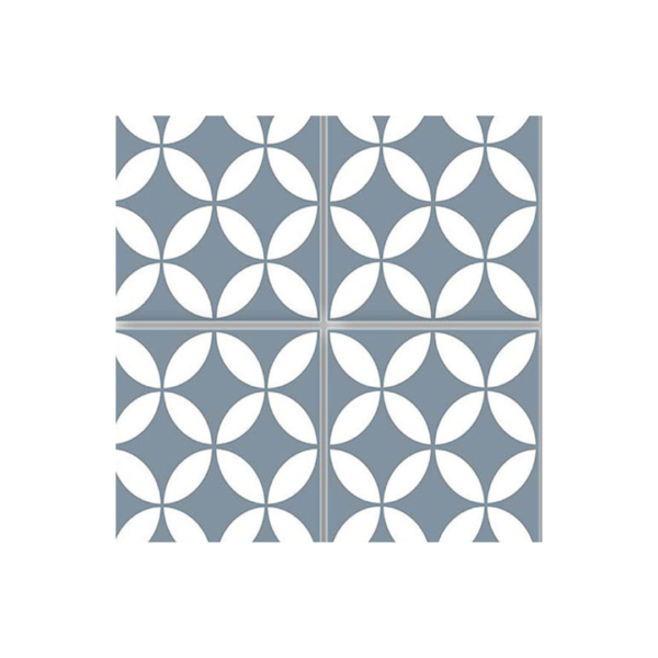 Picasso Star Baby Blue Matt Encaustic Patterned Floor Tile 200x200mm