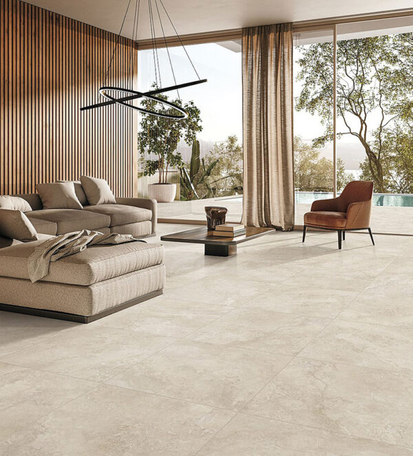 Norcia Travertine Beige In/Out Rectified Floor Tile 600x600mm