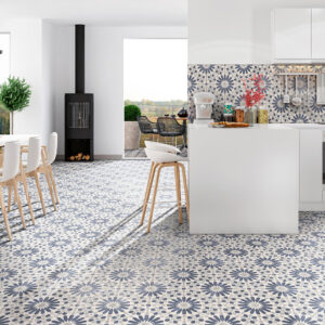 Marrakech Blue Matt Floor Tile 440x440mm