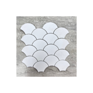 Shell Crystal White Honed Marble Mosaic Feature Tile 68x99mm