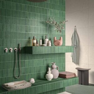 Homey Stripes Green Gloss Rectified Wall Tile 300x600mm
