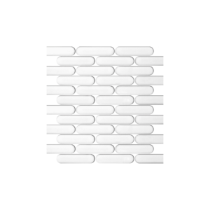 Round Head Finger White Gloss Mosaic Feature Tile 300x300mm