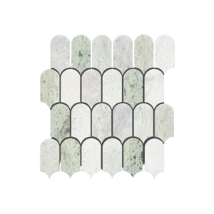 Artemis Ming Green Feather Mosaic Tile 50x103mm