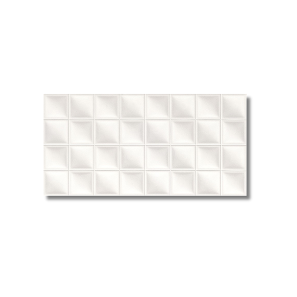Winter Square Wave White Rectified Wall Tile 300x600mm