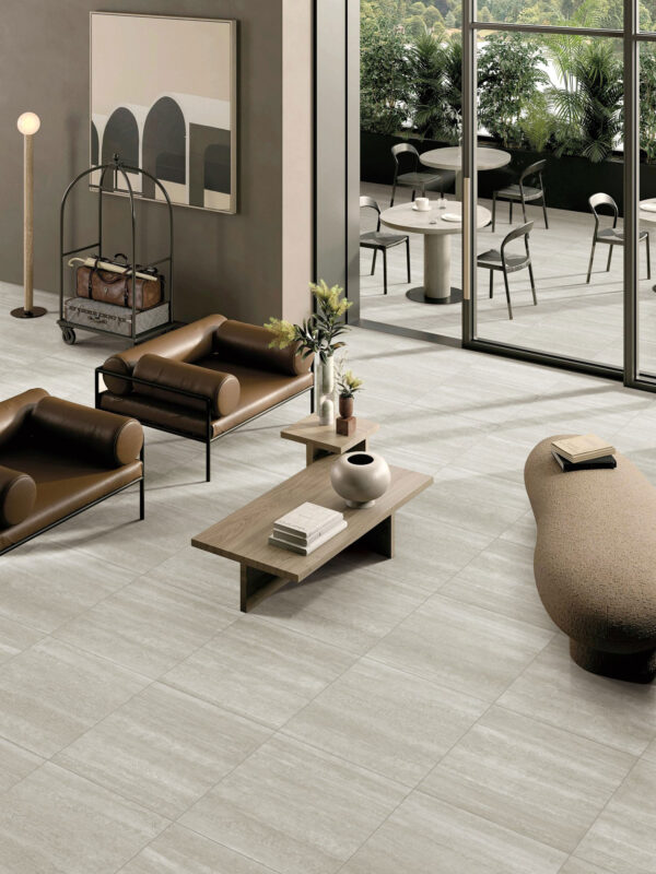 Norcia Vein Cut Silver In/Out Rectified Floor Tile 600x600mm